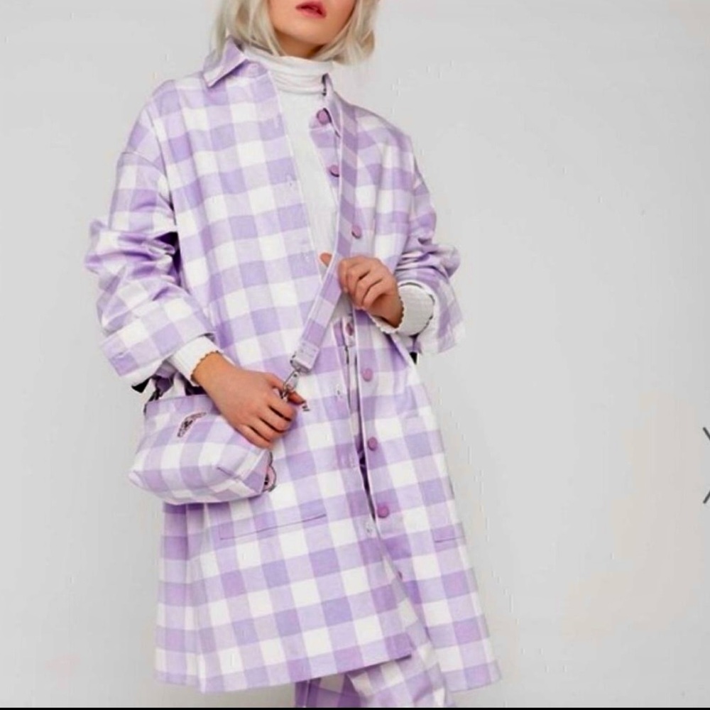 Lazy Oaf Esther Loves You Bunny Check Jacket I Size S